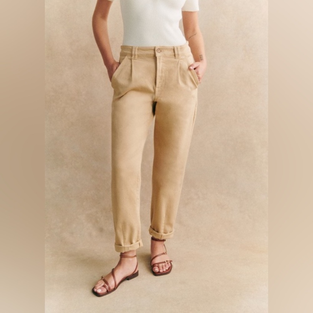 Sézane Manu Trousers - NWT - Beige - 14 us / 46 fr